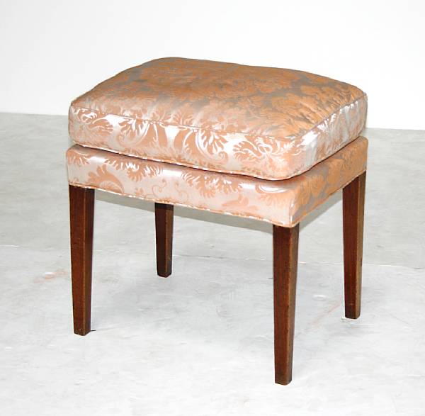 Appraisal: A George III mahogany stool late th century height in