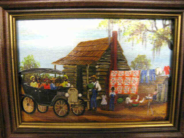 Appraisal: Almarie Little Signed Folk Art Acrylic Visiting Dixie New Orleans