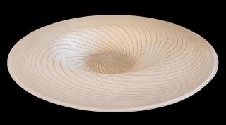 Appraisal: Mid-century modern Italian glass bowl gray and white swirl dia