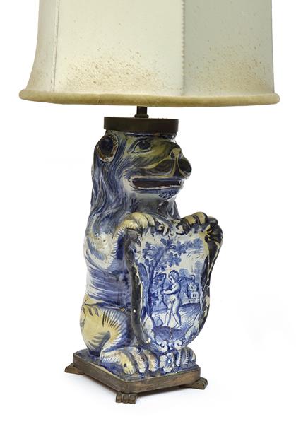 Appraisal: AN TH CENTURY DUTCH DELFT URN CONVERTED TO A LAMP