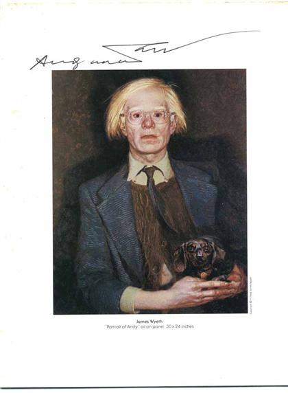 Appraisal: piece Museum Program Signed Andy Warhol Jamie Wyeth Portraits of