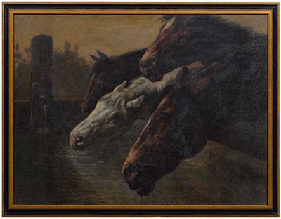 Appraisal: Charles Beauregard horse painting Charles Grant Beauregard American - four