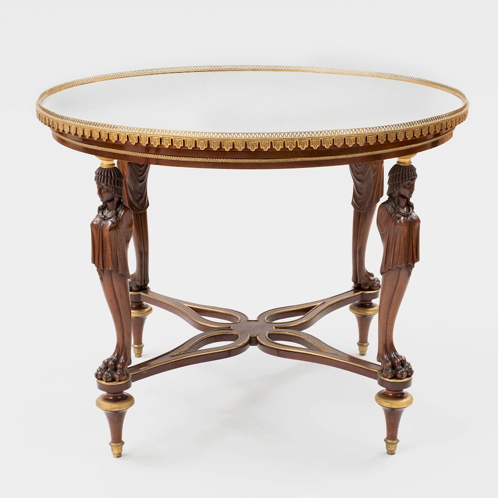 Appraisal: Fine Louis XVI Style Ormolu-Mounted Mahogany Gu ridon after a