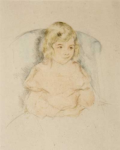 Appraisal: MARY CASSATT Sara Smiling Color drypoint on cream wove paper