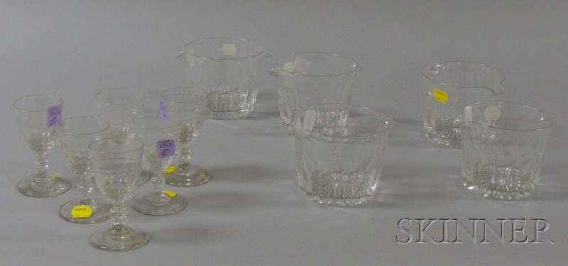 Appraisal: Eleven Colorless Glass Wine Serving Pieces five wine rinsers and