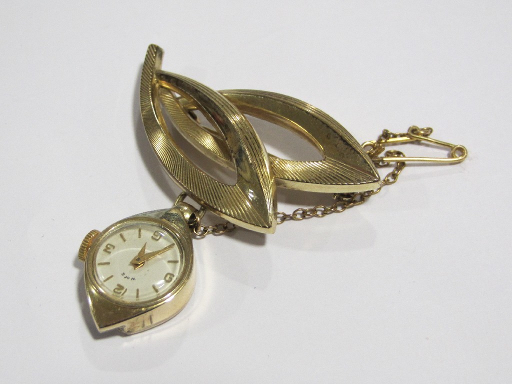 Appraisal: Yellow metal lapel watch circa