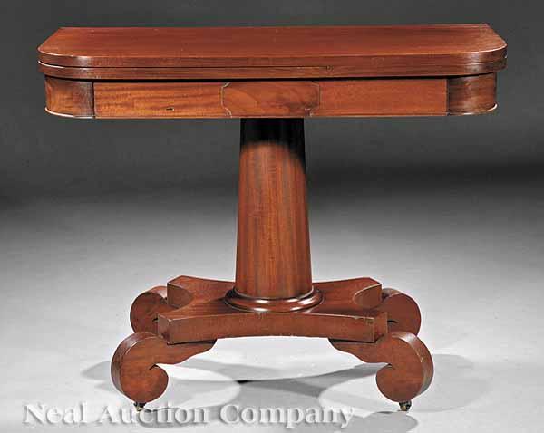 Appraisal: An American Late Classical Mahogany Games Table c New York