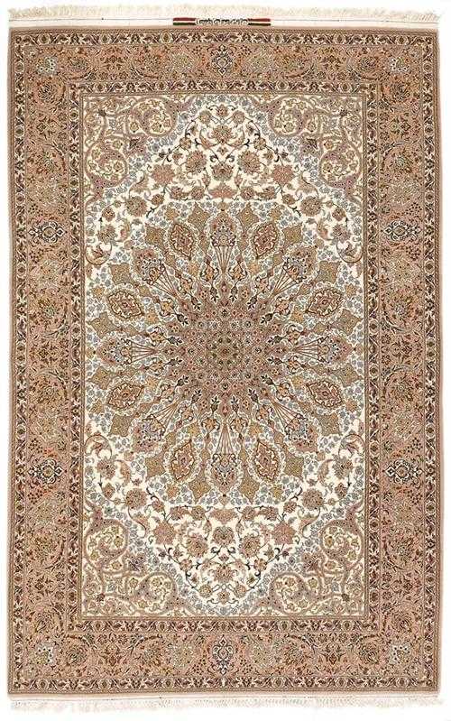 Appraisal: ISFAHAN old White central field with a beige central medallion