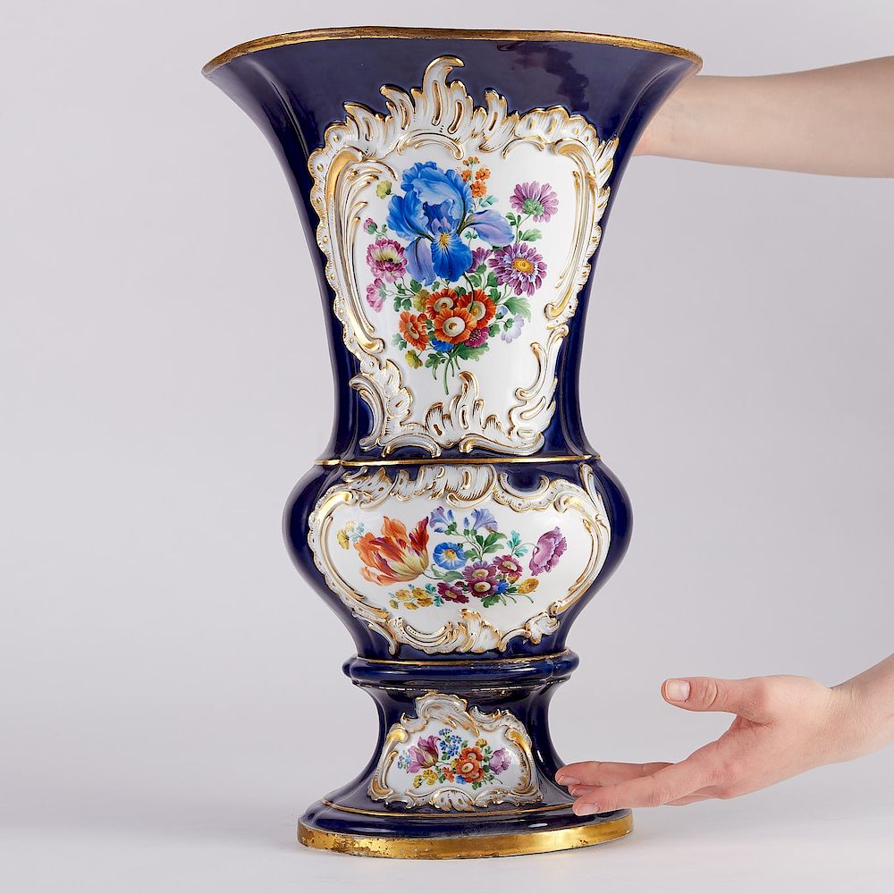 Appraisal: Large Cobalt Blue Meissen Porcelain Vase Large porcelain vase by