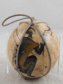 Appraisal: An African hand painted ostrich egg