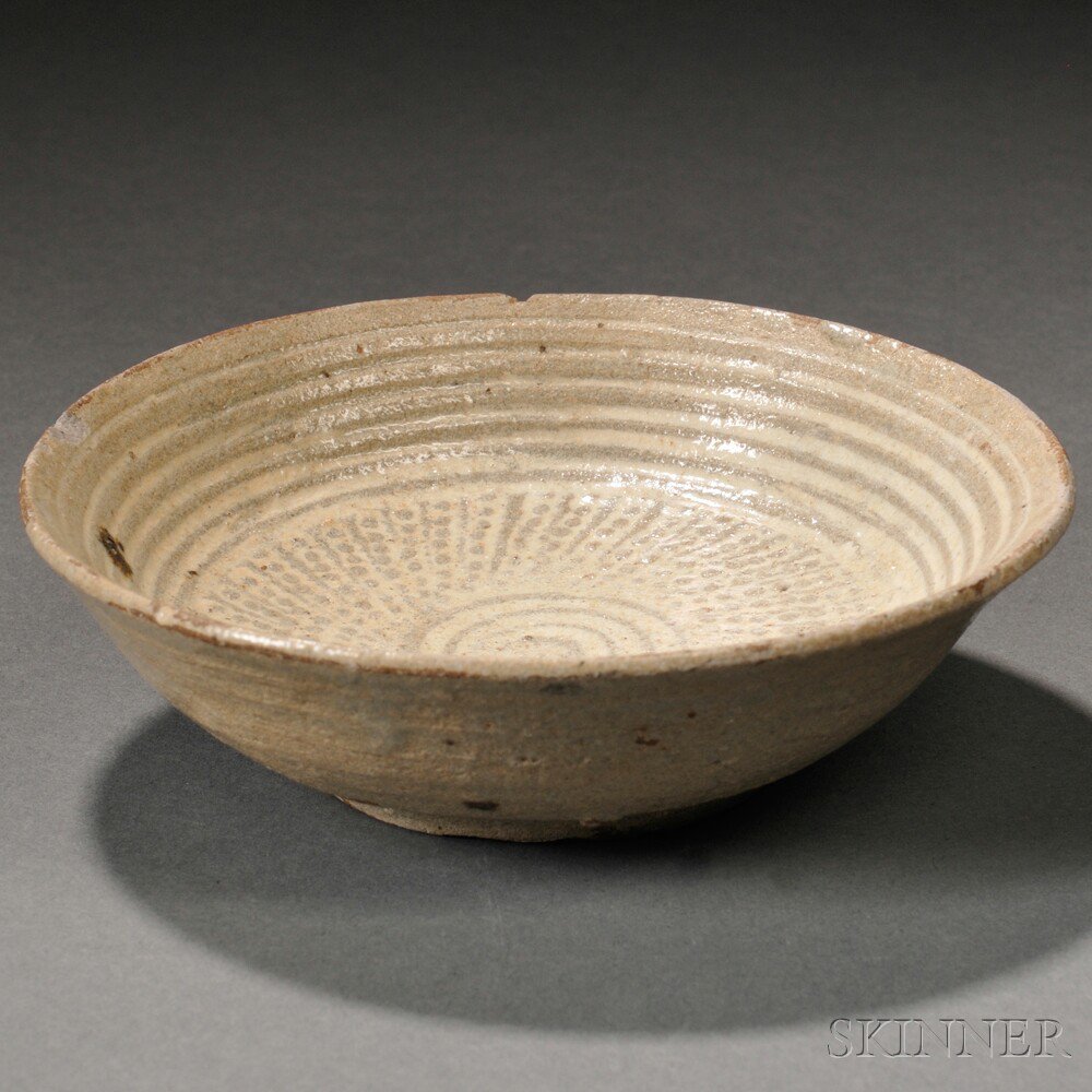 Appraisal: Small Buncheong Dish Korea th century thinly potted to form