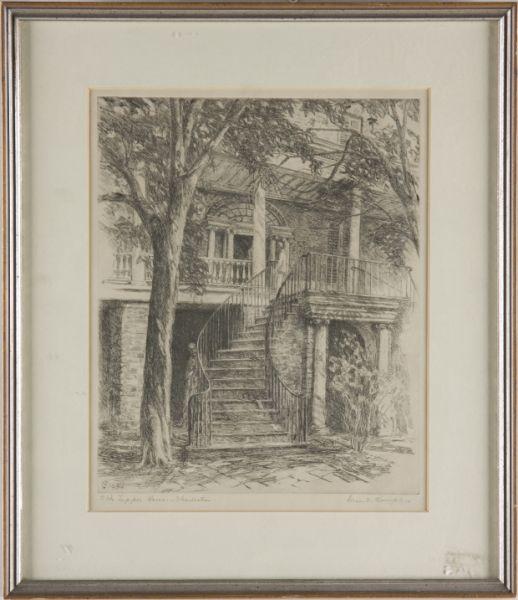 Appraisal: Charleston Renaissance Etching by Alice Rumple circa s titled and