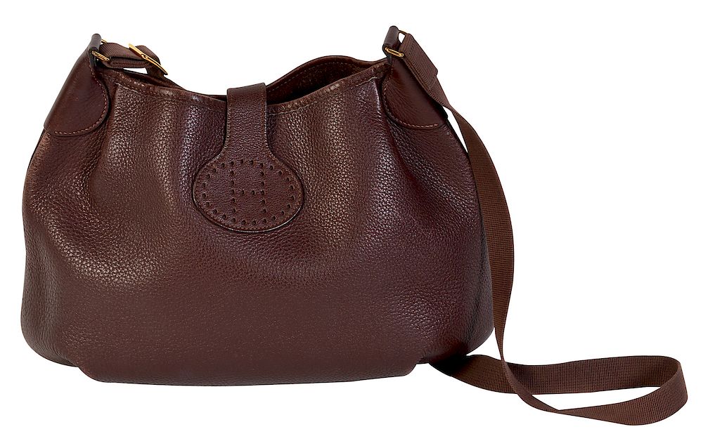 Appraisal: Burgundy Clemence Leather Hermes Bag This bag from Hermes has