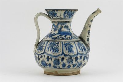 Appraisal: An unusual Safavid ewer painted in blue and with black