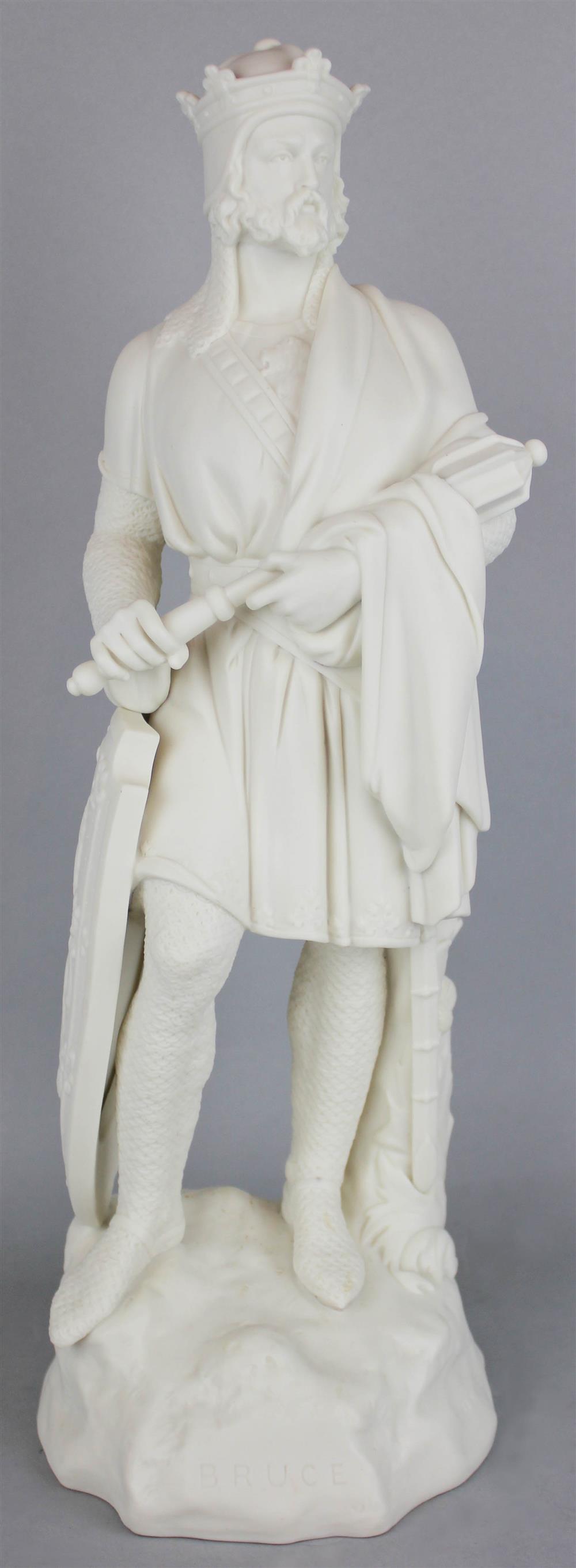 Appraisal: ENGLISH PARIAN FIGURE ROBERT BRUCE ca stamped Beattie Sc after