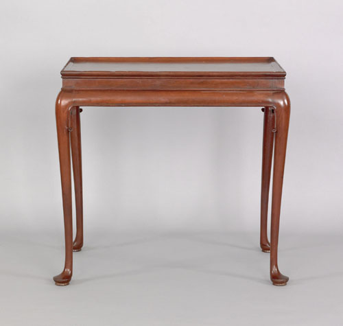 Appraisal: George II mahogany tea table ca the rectangular tray top