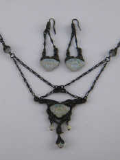 Appraisal: An Art Nouveau style necklace and earrings by Sweet Romance