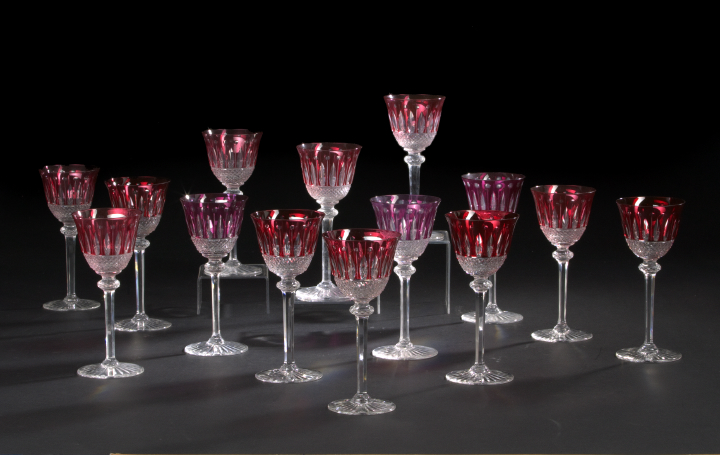 Appraisal: Good Set of Fourteen Cased and Cut Glass White Wine