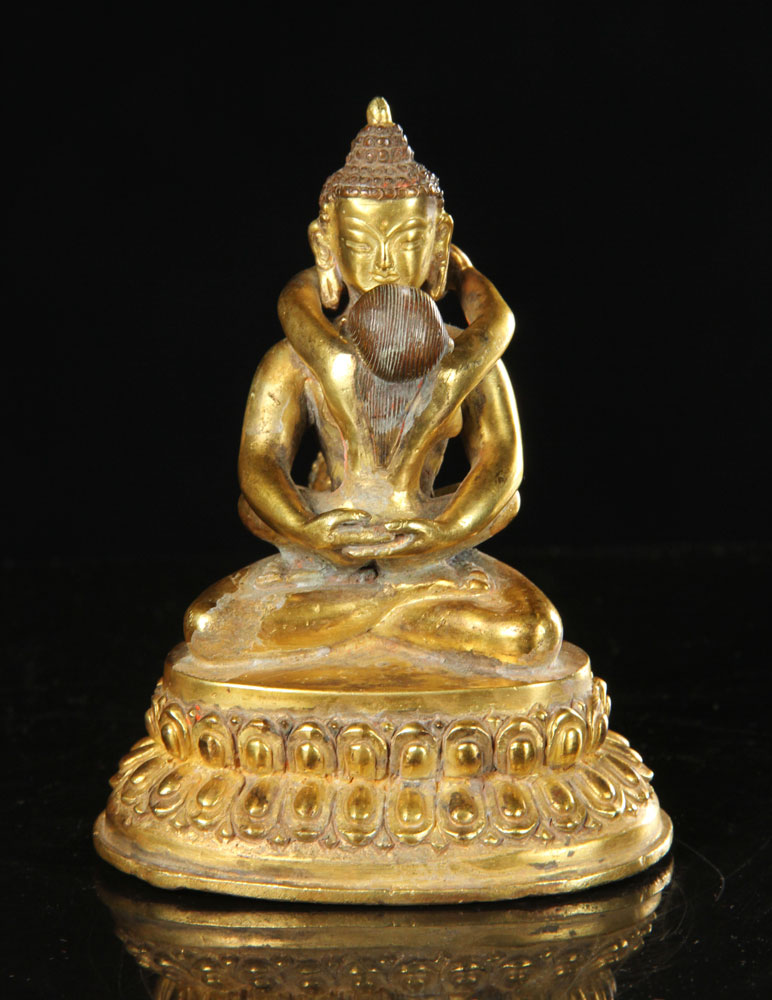 Appraisal: - th th C Sino-Tibetan figure of Vajradhara in Yabyum