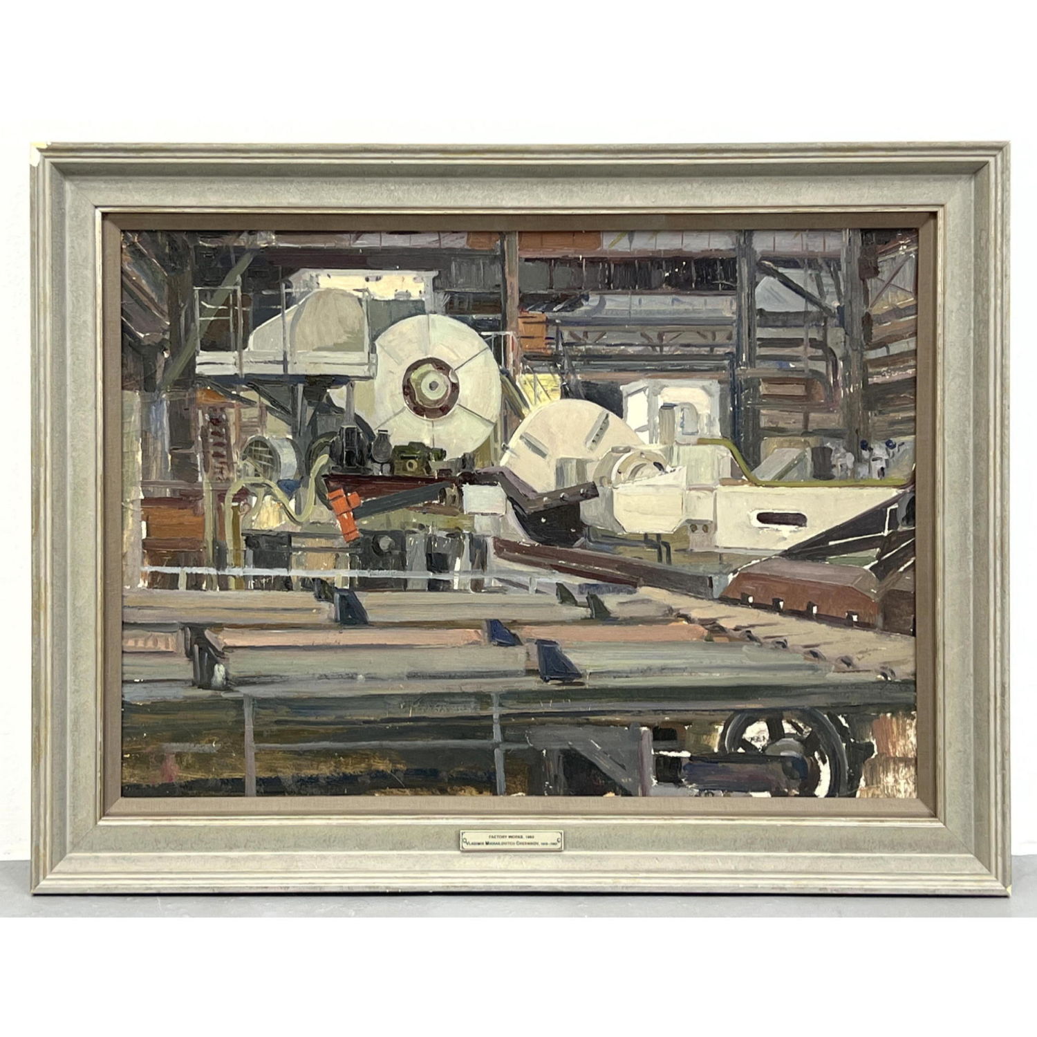 Appraisal: Vladimir Mikhailovitch Chernikov Painting Industrial Factory Works Dimensions Image Size