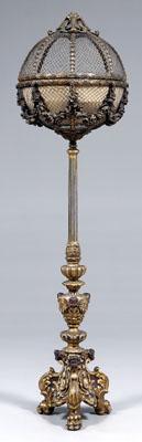 Appraisal: Baroque style lamp composition tripod base oval cartouches with figures