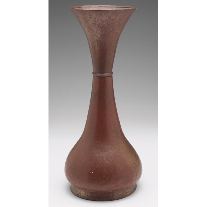 Appraisal: Stickley Brothers vase large form in hammered copper original patina