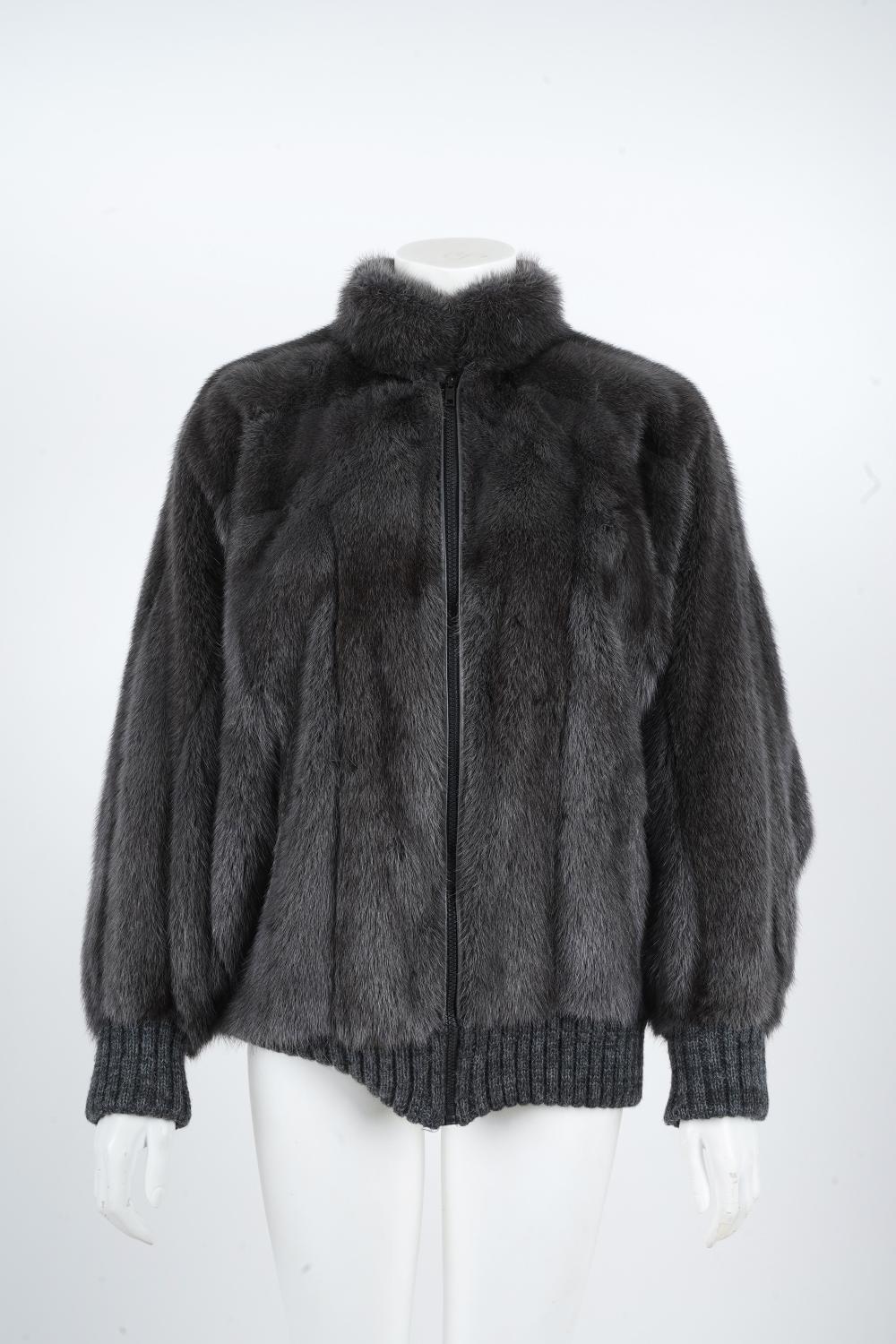 Appraisal: CHRISTIAN DIOR FUR JACKETgray with interior label inches shoulder inches