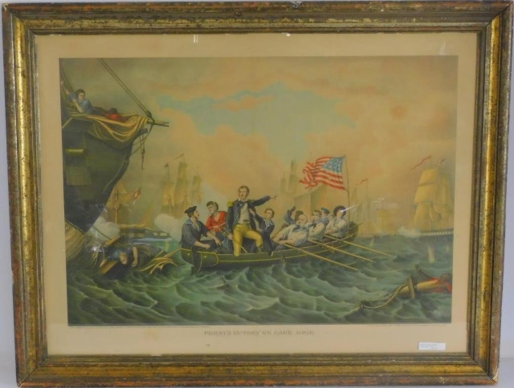 Appraisal: PERRY'S VICTORY ON LAKE ERIE COLORED LITHOGRAPHby Kurz Allison Art