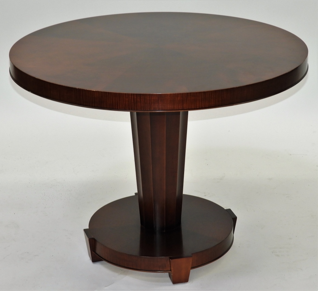 Appraisal: BAKER FURNITURE MCM ROUND MAHOGANY DINING TABLE United States th