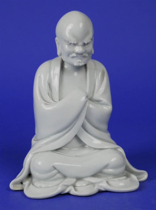 Appraisal: CHINESE BLANC DE CHINE FIGURE OF BODDHIDARVA height inches Condition