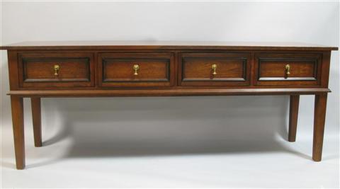 Appraisal: WRIGHT TABLE COMPANY FRUITWOOD CONSOLE TABLE th century the rectangular