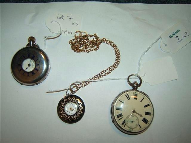 Appraisal: A Victorian silver pocket watch the enamelled dial and Roman