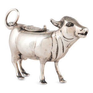 Appraisal: A German Silver Cow Creamer th Century marked 'Sterling Gemany