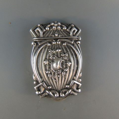 Appraisal: Sterling Silver Match Safe Art Nouveau style