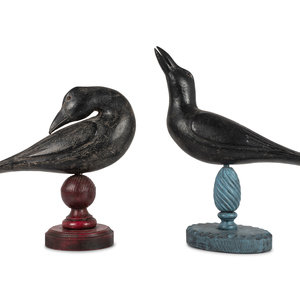 Appraisal: A Pair of Folk Art Crows by Dallas J Valley