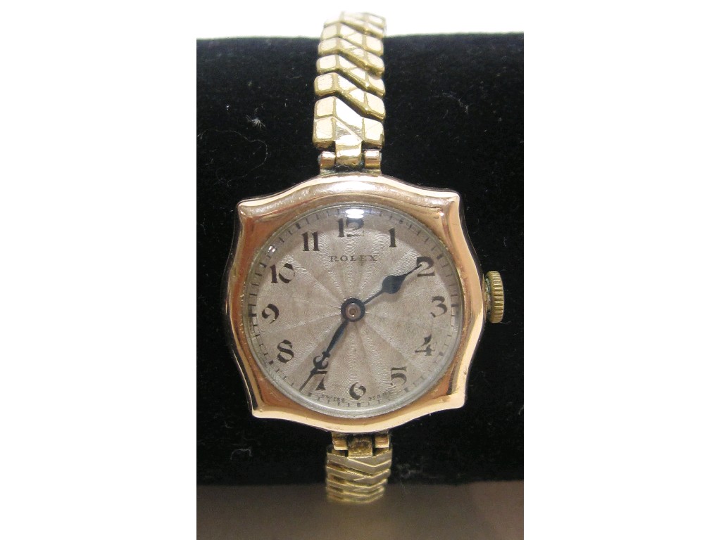 Appraisal: Ladies early ct gold Rolex wrist watch on expanding bracelet