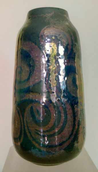 Appraisal: Haggerty Ceramics Santa Barbara California Blue Luster Vase with Swirl