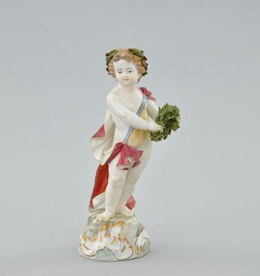 Appraisal: A Meissen Porcelain Figurine of a Cherub With Laurel Wreath