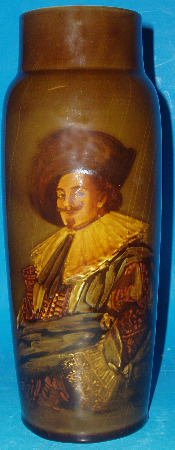 Appraisal: A Holbein Ware Vase Handpainted With a Cavalier By H