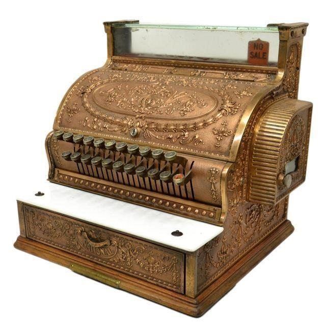 Appraisal: Operating National Cash Register model dolphin pattern bronze finish SN