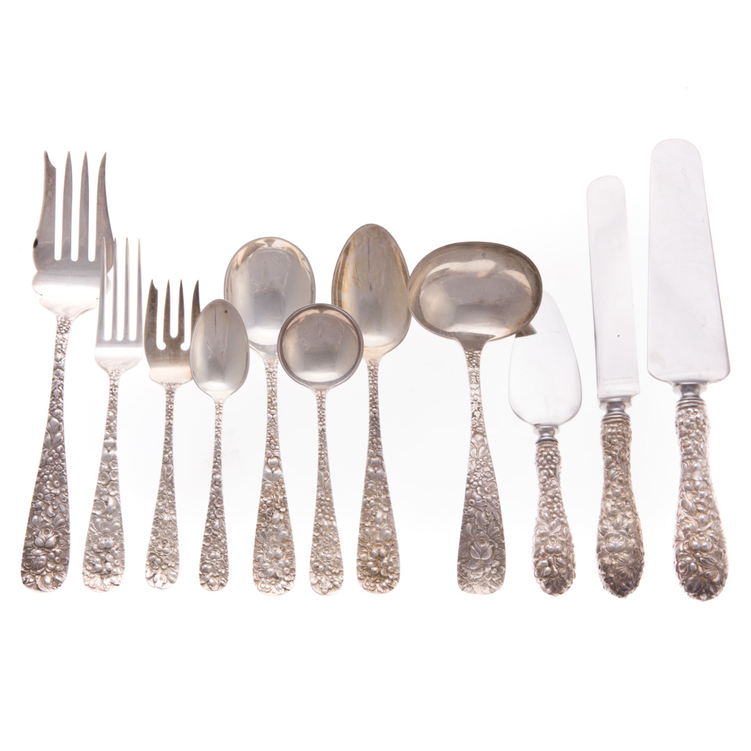 Appraisal: Stieff Rose sterling -pc flatware comprising knives in L stainless