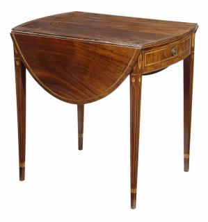 Appraisal: Very Fine Federal Inlaid Mahogany Pembroke Table attributed to Virginia