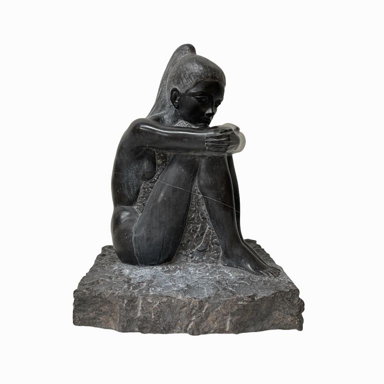 Appraisal: Bronze Crouching Woman Sculpture Signed by Artist Bronze Crouching Woman