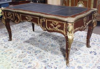 Appraisal: Louis XV style bronze mounted bureau plat the top having