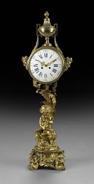 Appraisal: A Louis XV style gilt bronze mantel clock late th