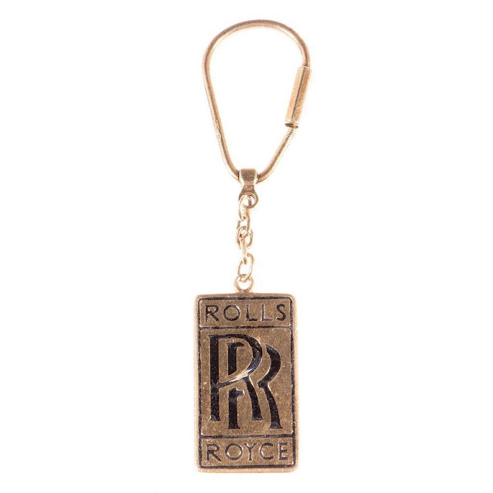 Appraisal: Rolls Royce k gold enamel keychain weighing approximately grams signed