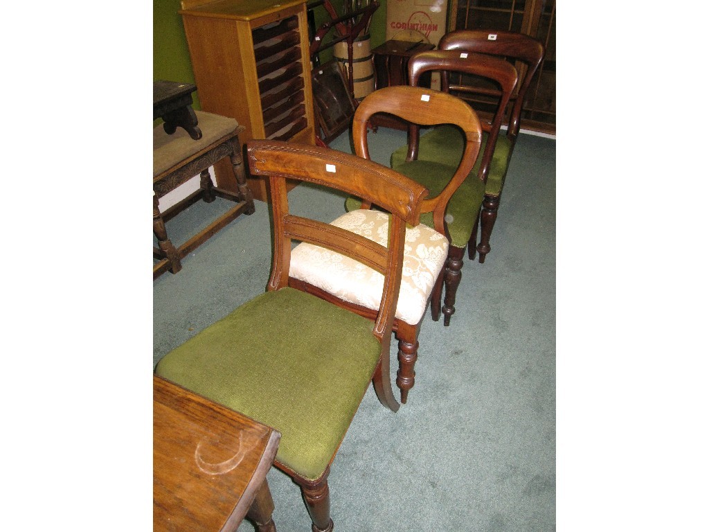 Appraisal: Lot comprising pair of Victorian dining chairs and two single