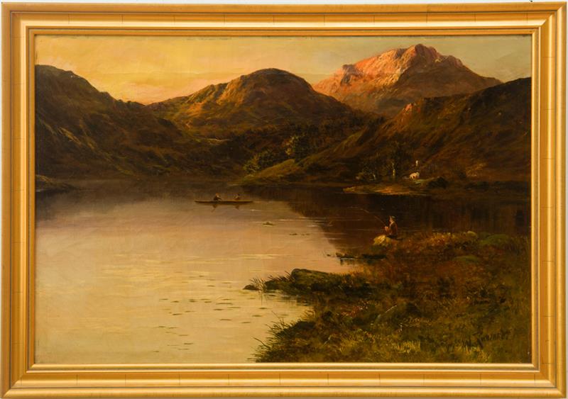 Appraisal: FRANCIS E JAMIESON - FISHING IN THE LOCH Oil on