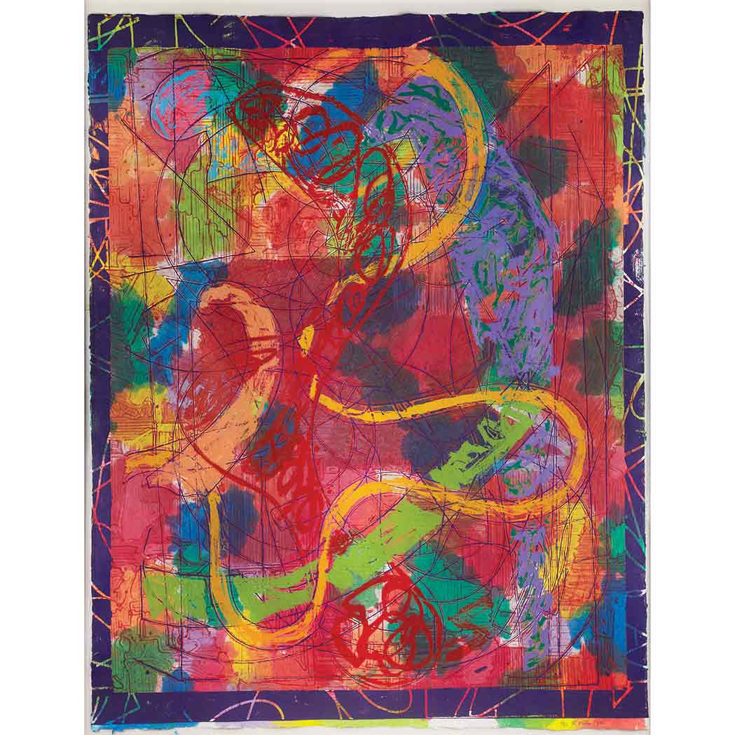 Appraisal: Frank Stella b ESTORIAL FIVE II AXSOM Color engraving and