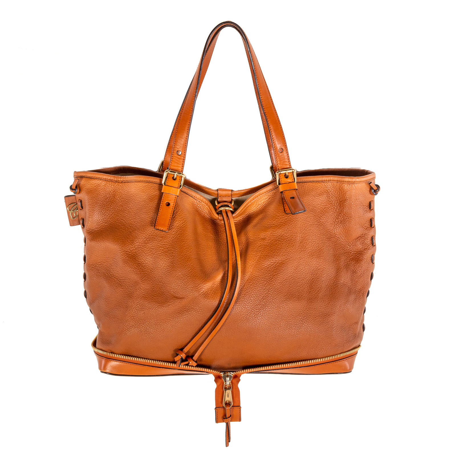 Appraisal: A CHLOE ELLEN TOTE BAG A brown pebbled leather Chloe